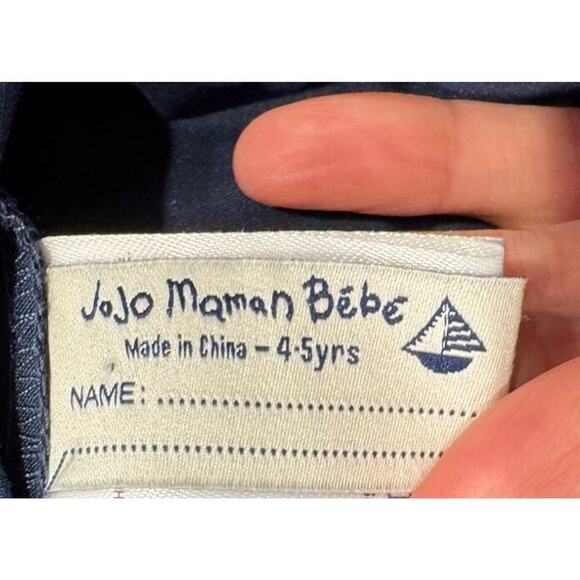 Jojo Maman Bebe Size 4 5 Fleece Lined Blue Jacket Striped Reversible Waterproof - Picture 8 of 10